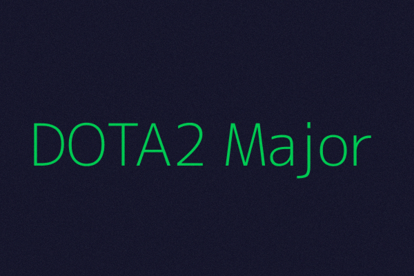 DOTA2国际邀请赛淘汰赛阶段的赛事直播卡片图，舞台中央有主舞台灯光和选手对战画面